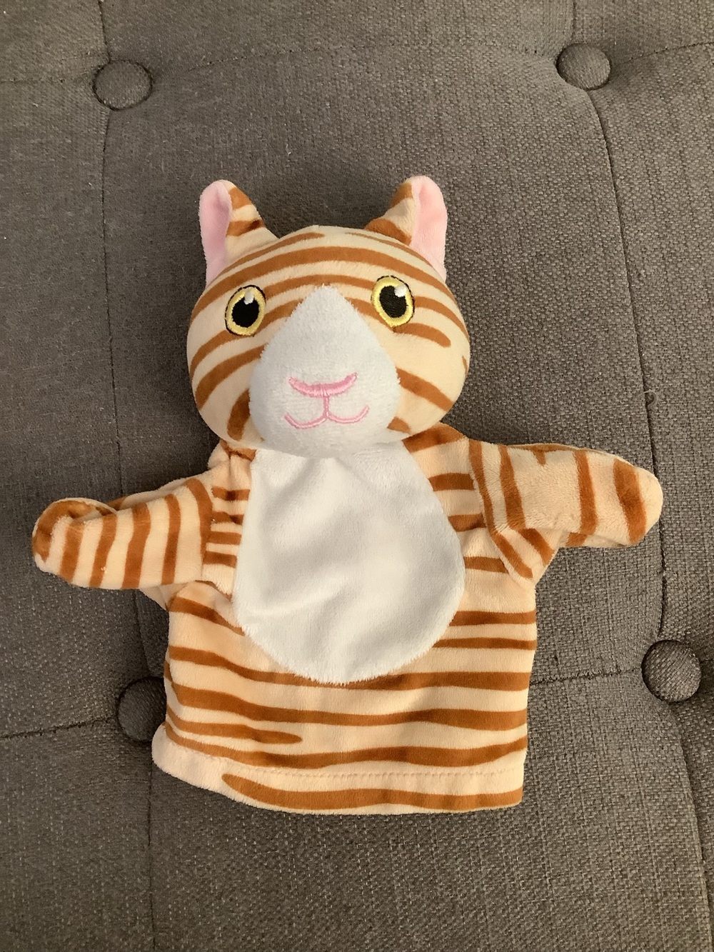 The puppet company cat hand puppet striped tabby cat plushie stuffed animal